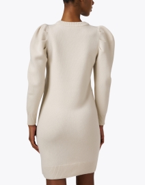 Back image thumbnail - White + Warren - Ivory Wool Cashmere Knit Dress