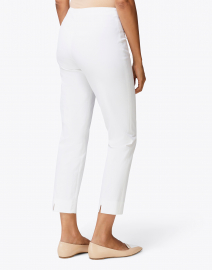 Back image thumbnail - Piazza Sempione - Monia White Stretch Cotton Tapered Pant