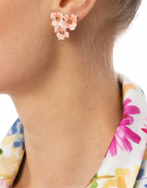 Maddie Blush Peach Flower Cluster Stud Earrings