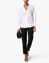Look image thumbnail - Connie Roberson - White Silk Button Up Shirt