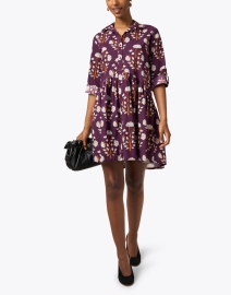 Look image thumbnail - Ro's Garden - Deauville Purple Printed Shirt Dress