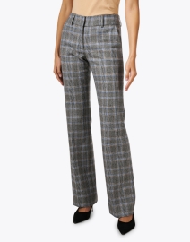 Front image thumbnail - Piazza Sempione - Luisa Grey Plaid Stretch Wool Pant