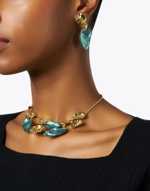 Extra_1 image thumbnail - Alexis Bittar - Mosaic Teal Blue Lucite Necklace