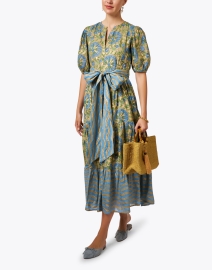 Look image thumbnail - Oliphant - Blue and Gold Print Cotton Dress