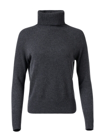 Product image thumbnail - White + Warren - Charcoal Grey Cashmere Turtleneck Sweater