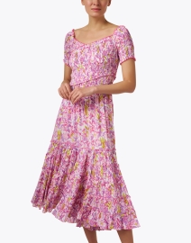 Front image thumbnail - Poupette St Barth - Soledad Pink Floral Cotton Dress