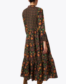 Back image thumbnail - Ro's Garden - Diwali Black Multi Block Print Dress