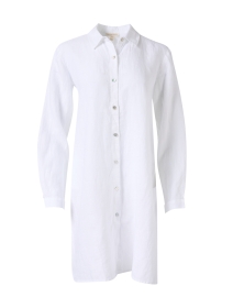 White Linen Classic Longline Shirt