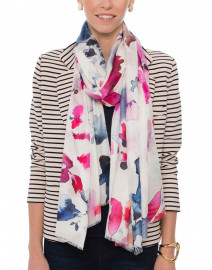 Mindfulness Pink and Blue Watercolor Floral Printed Scarf