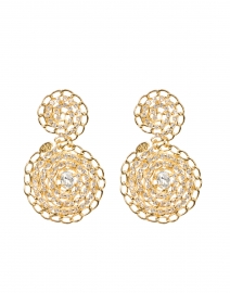 Product image thumbnail - Gas Bijoux - Bo Onde Gourmette Gold and Crystal Drop Earrings
