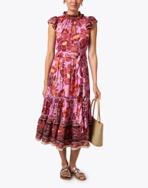 Look image thumbnail - Farm Rio - Red and Pink Multi Floral Print Dress