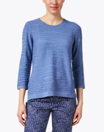 Front image thumbnail - J'Envie - Heather Blue Textured Sweater