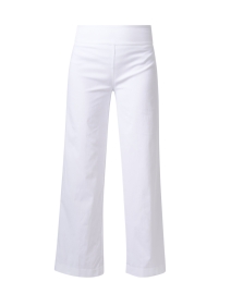 White Stretch Wide Leg Pull On Pant