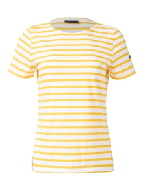 Product image thumbnail - Saint James - Etrille Yellow and White Striped Cotton Tee