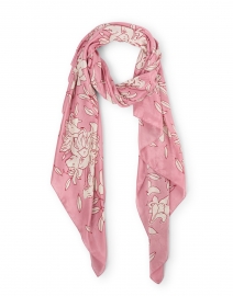 Product image thumbnail - Amato - Pink Lily Printed Silk Scarf