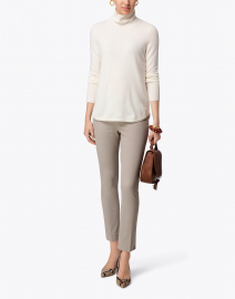 Ivory Cashmere Sweater with Side Zips