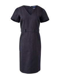 Albenga Navy Cotton Sheath Dress