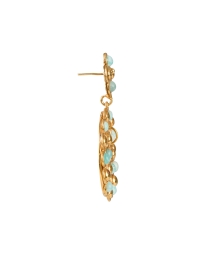 Back image thumbnail - Sylvia Toledano - Flower Candies Gold and Green Drop Earrings 