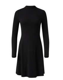 Black Knit Mock Neck Dress
