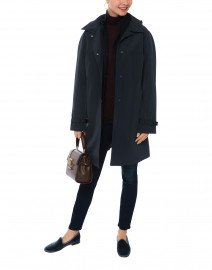 Navy 3-in-1 Cashmere Raincoat