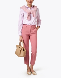 Look image thumbnail - Weekend Max Mara - Armilla Pink and White Cotton Shirt