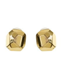 Product image thumbnail - Kenneth Jay Lane - Polished Gold Sculpted Clip Earrings