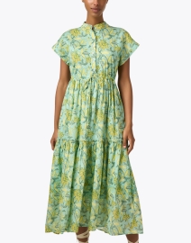 Front image thumbnail - Ro's Garden - Mumi Green Floral Print Cotton Dress