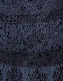 Fabric image thumbnail - Temptation Positano - Navy Embroidered Cotton Eyelet Dress