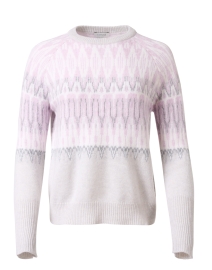 Product image thumbnail - Kinross - Grey and Lilac Multi Nordic Cashmere Sweater