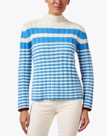 Front image thumbnail - Chinti and Parker - Cream and Blue Striped Sweater
