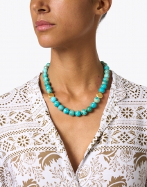 Look image thumbnail - Deborah Grivas - Turquoise and Gold Nugget Beaded Necklace