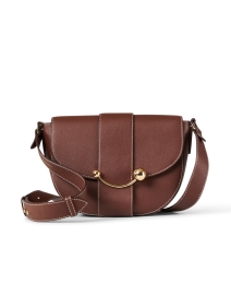 Product image thumbnail - Strathberry - Crescent Brown Leather Crossbody Bag