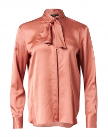 Pink Satin Tie Blouse
