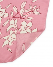 Back image thumbnail - Amato - Pink Lily Printed Silk Scarf