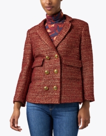 Front image thumbnail - Smythe - Copper Lurex and Wool Tweed Jacket