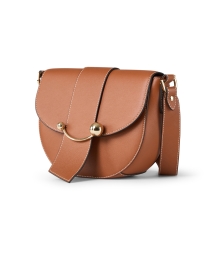 Front image thumbnail - Strathberry - Crescent Tan Leather Crossbody Bag