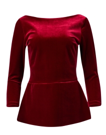 Product image thumbnail - Chiara Boni La Petite Robe - Pieranna Red Velvet Peplum Top
