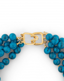 Back image thumbnail - Kenneth Jay Lane - Turquoise Resin Multistrand Necklace