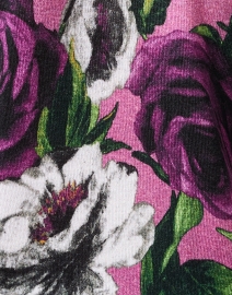 Fabric image thumbnail - Samantha Sung - Charlotte Pink Rose Print Silk Cashmere Sweater 