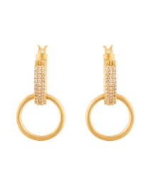 Gold Signature Pave Huggie Hoop Earrings
