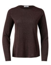 Chocolate Brown Wool Lurex Sweater 