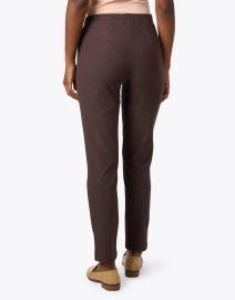 Back image thumbnail - Eileen Fisher - Brown Stretch Crepe Slim Ankle Pant
