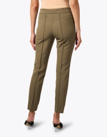 Back image thumbnail - Lafayette 148 New York - Gramercy Olive Green Stretch Ankle Pant