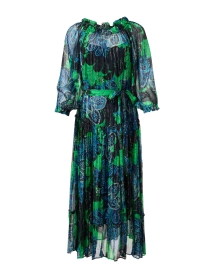 Product image thumbnail - Megan Park - Kailua Green and Blue Print Chiffon Dress