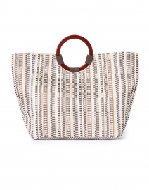 Product image thumbnail - Casa Isota - Carlotta Beige Multi Woven Cotton Handbag