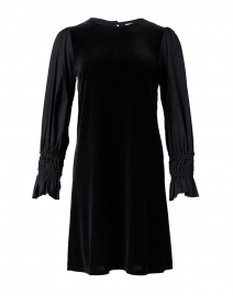 Rosemary Black Stretch Velvet Dress Sleeves 