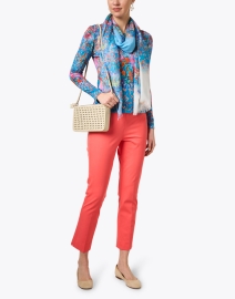 Look image thumbnail - Pashma - Blue Multi Print Cashmere Silk Sweater