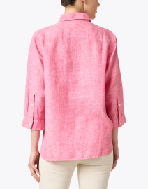 Back image thumbnail - Hinson Wu - Halsey Pink Linen Shirt