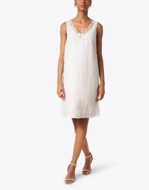 Look image thumbnail - 120% Lino - Natural Embellished Linen Dress