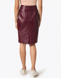BOSS Hugo Boss - Selrita Bordeaux Leather Pencil Skirt